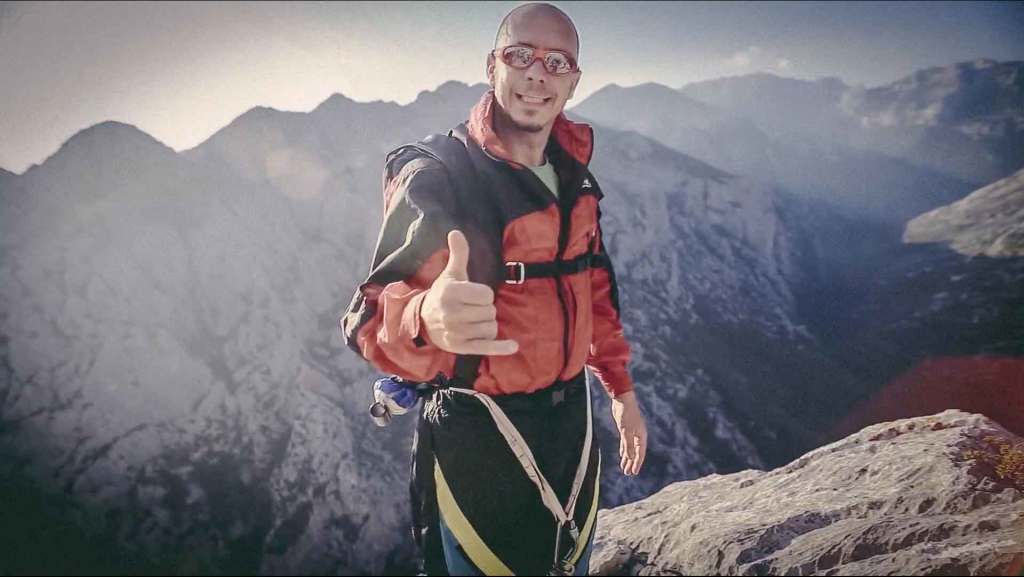 base jump from mosoraski climbing route in national park paklenica, croatia
