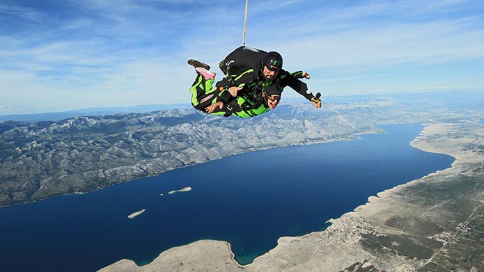 Skydiving in National park