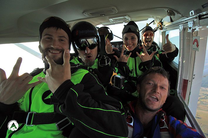 Tandem skydiving in Croatia is a highly emotional experience happy people skydiving
