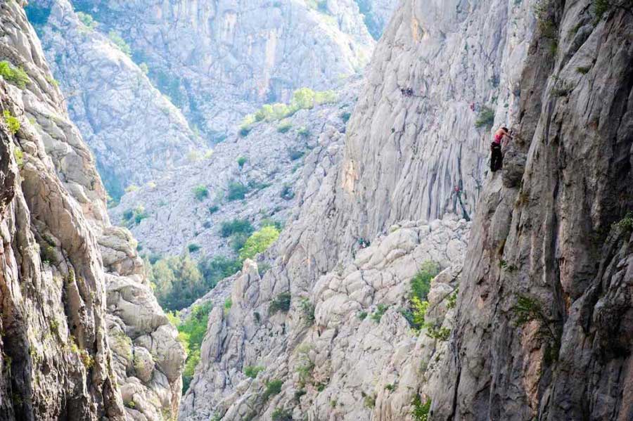 Popular free climbing areas in Croatia Paklenica climbing area