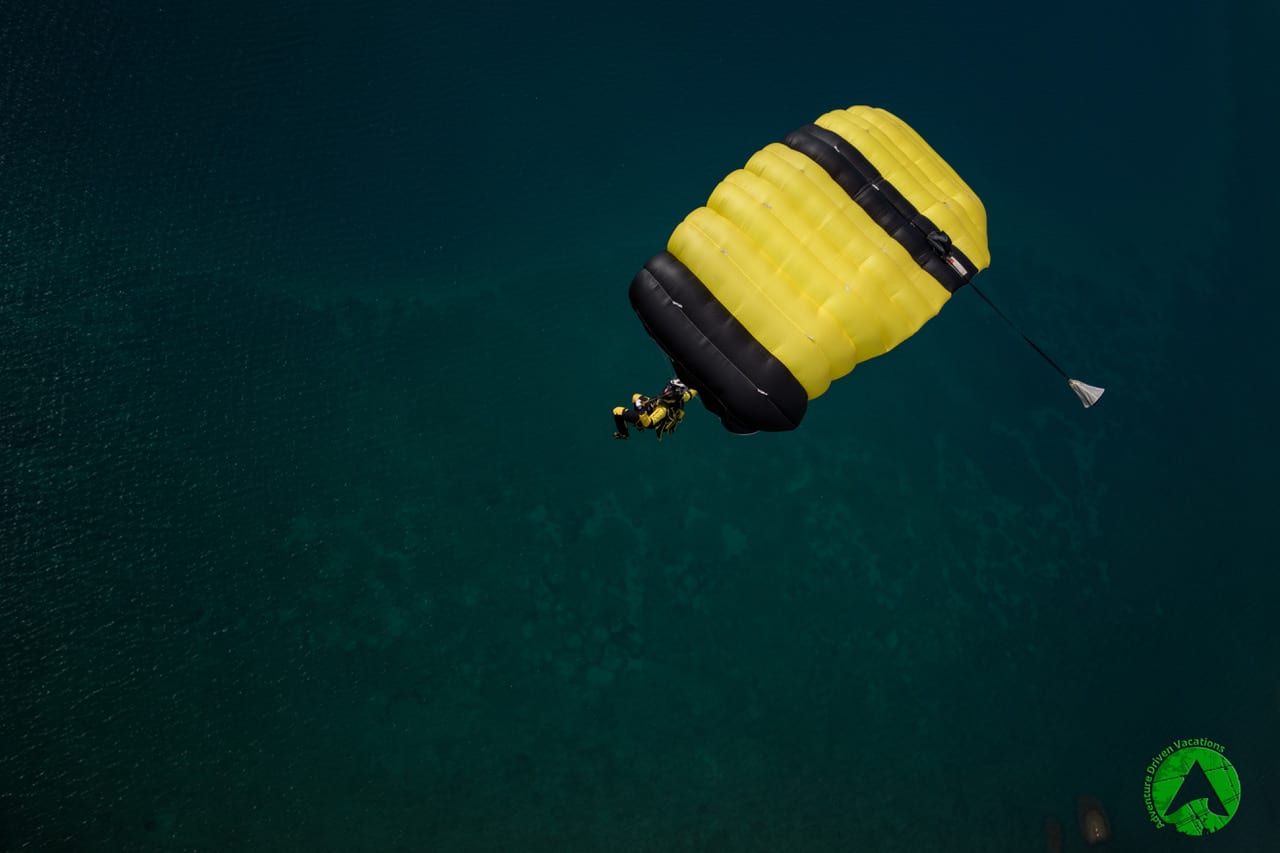 Top 10 Skydiving Zadar Photos of 2017 Enjoying parachute flight above sea in Croatia Zadar